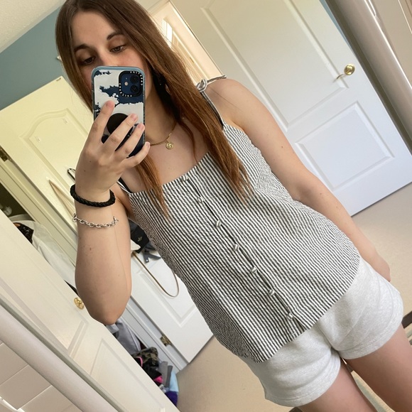 Roxy blue and white striped tank top - Picture 1 of 6